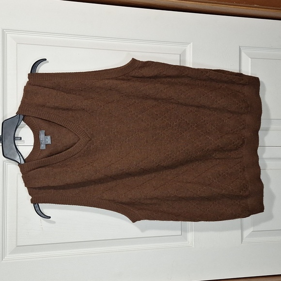 Daniel Cremieux 100% alpaca lightweight diamond pattern sweater vest-2X-brown - Picture 1 of 5